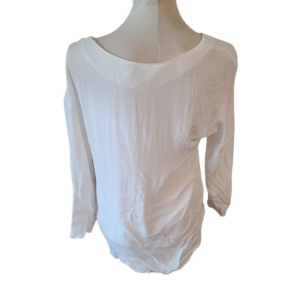 Frame White Mirrored Lace-up Crepe Blouse Size medium - Picture 5 of 7